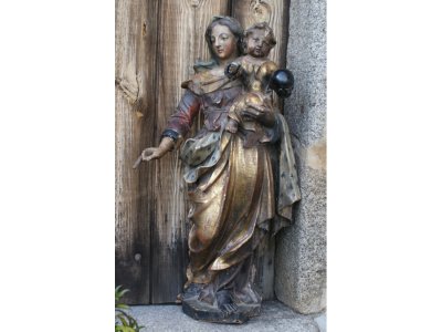 Vierge à l'enfant polychrome